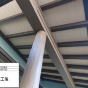 玄関前木柱・垂木